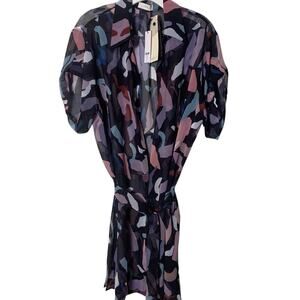 Gottex Cover-Up NWT Women's Size Medium (10-14) Rocky Button Up Sheer Waist Tie